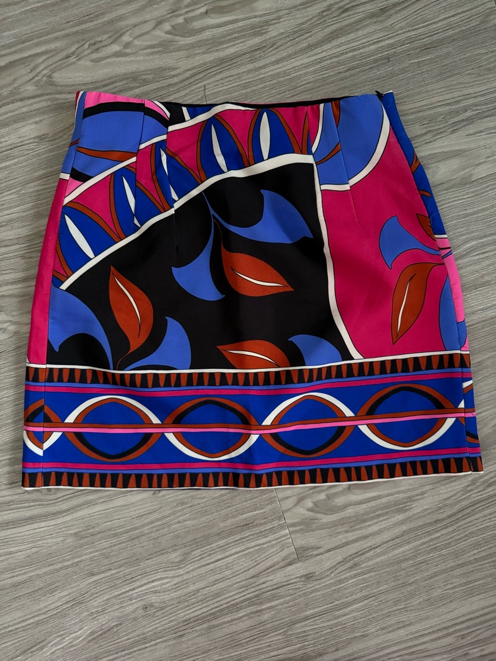 Zara Pink, Blue & Black Graphic Printed Mini Skirt